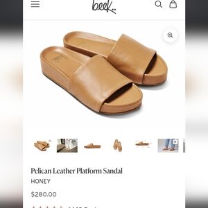 BEEK Pelican Leather Platform Sandal In Honey NEW